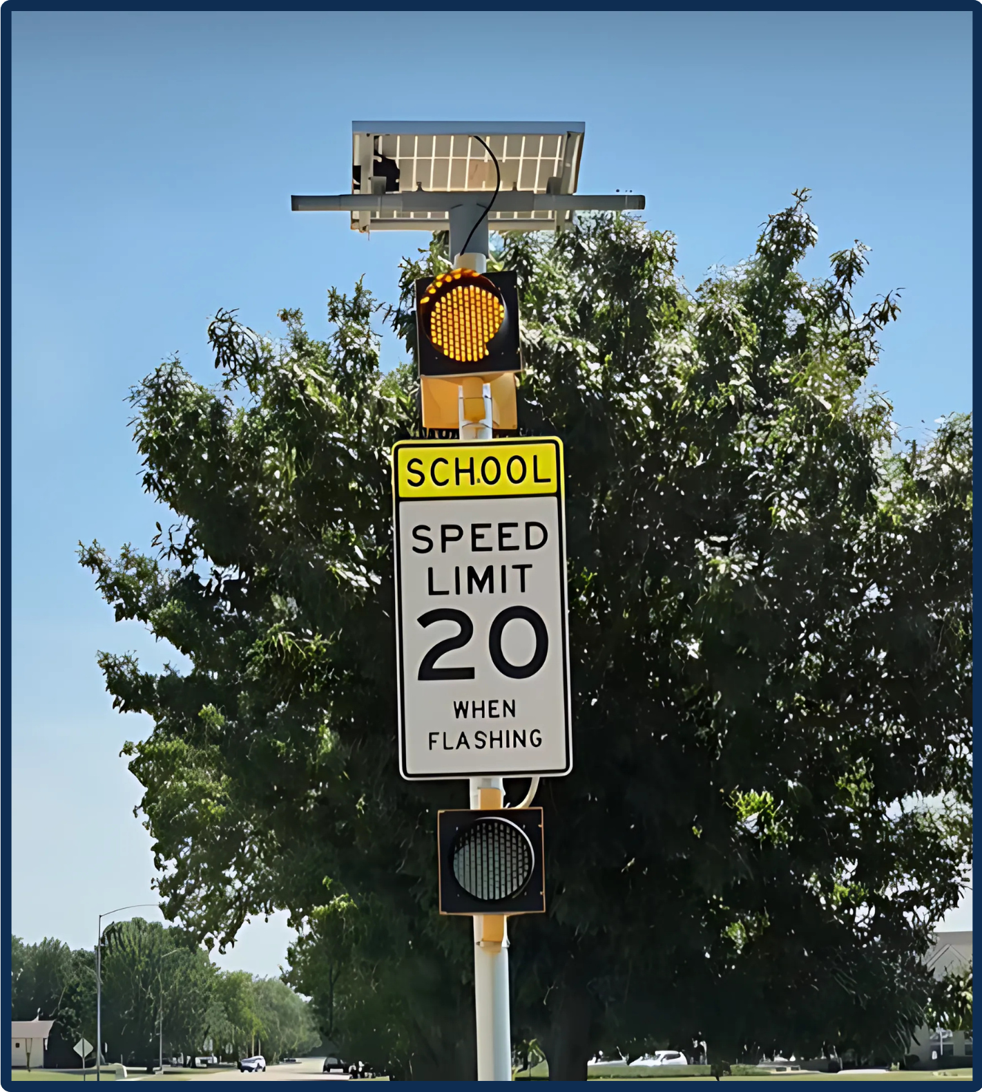 School zone safety reminders graphic.