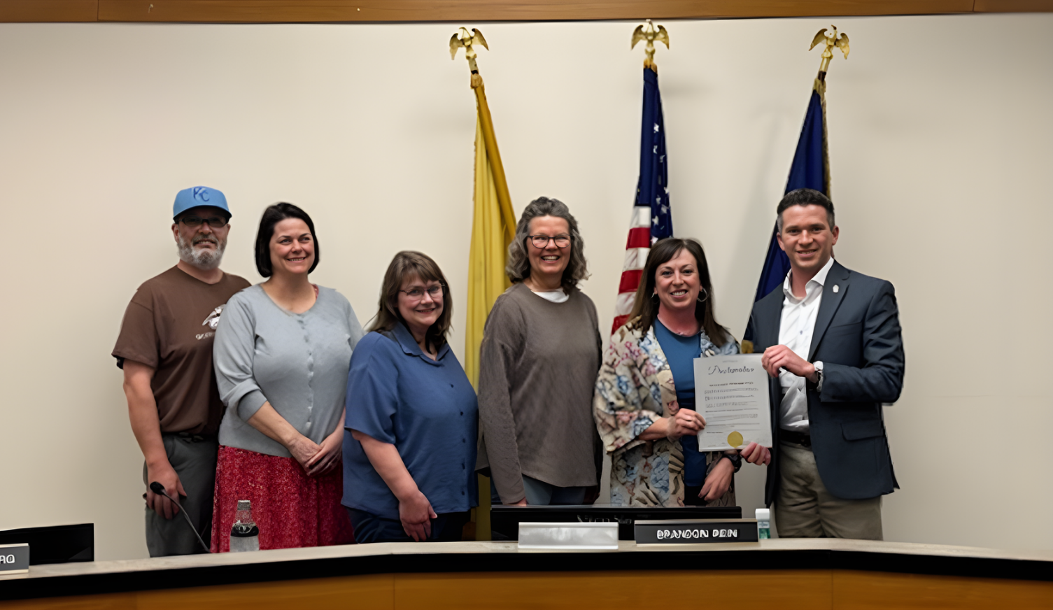 Sister city proclamation presentation during an Abilene City Commission meeting.